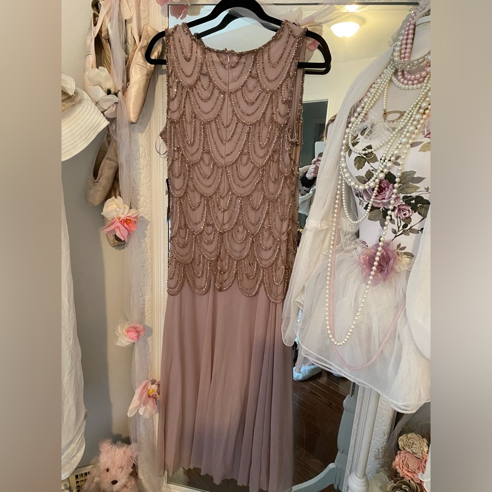MOTHER OF THE BRIDE Pisarro Nights Beaded Mauve/Pink Maxi Dress